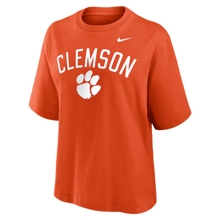 Nike Nike College T Shirts Women's Orange Crew Neck Moderate