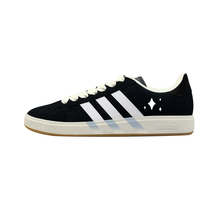 Adidas Adidas Grand Court Base 00s Skateboard Shoes Unisex Low Top Black, White, Brown & Multicolor