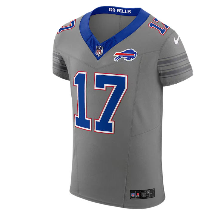 Nike Nike NFL Rugby Jerseys Men's Gray V Neck Moderate