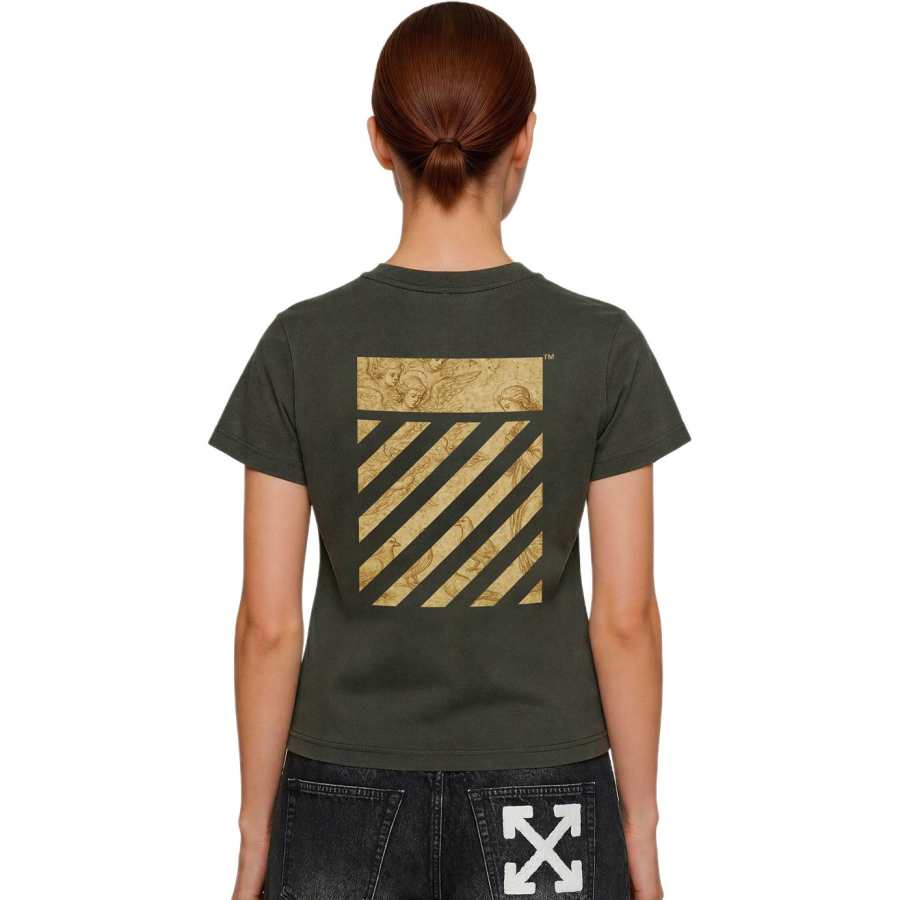 OFF-WHITE OFF WHITE T Shirts Women's Crew Neck Moderate Straight Fit