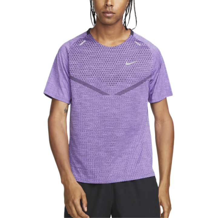 Nike Nike Dri FIT ADV Running T Shirts Men's Cave Purple/Active Grape Purple Crew Neck Moderate