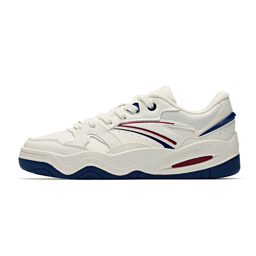 ANTA Skateboard Shoes Women's Low Top Ivory White/Teal