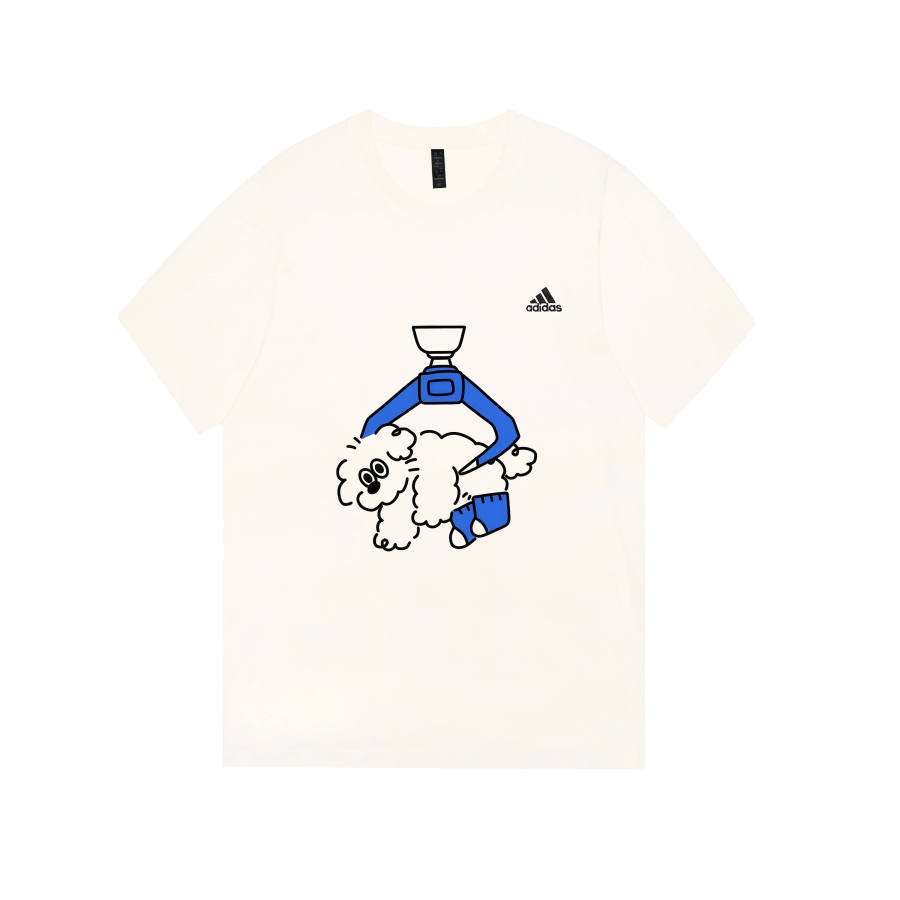 Adidas Adidas MUST HAVES T Shirts Unisex Ecru Crew Neck Moderate Straight Fit