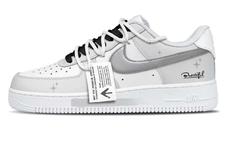 Nike Nike Air Force 1 Skateboard Shoes Unisex Low Top Silver