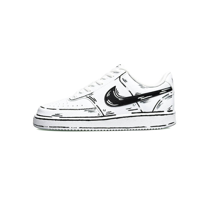 Nike Nike Court Vision Skateboard Shoes Men's Low Top Black/White