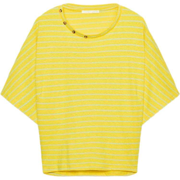 ZARA T Shirts Women's Yellow Crew Neck