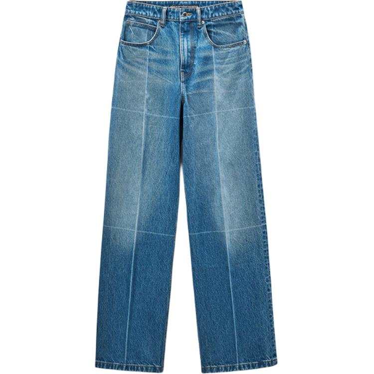 Alexander Wang Jeans Women's Vintage Marble Blue Moderate Straight Fit Pants