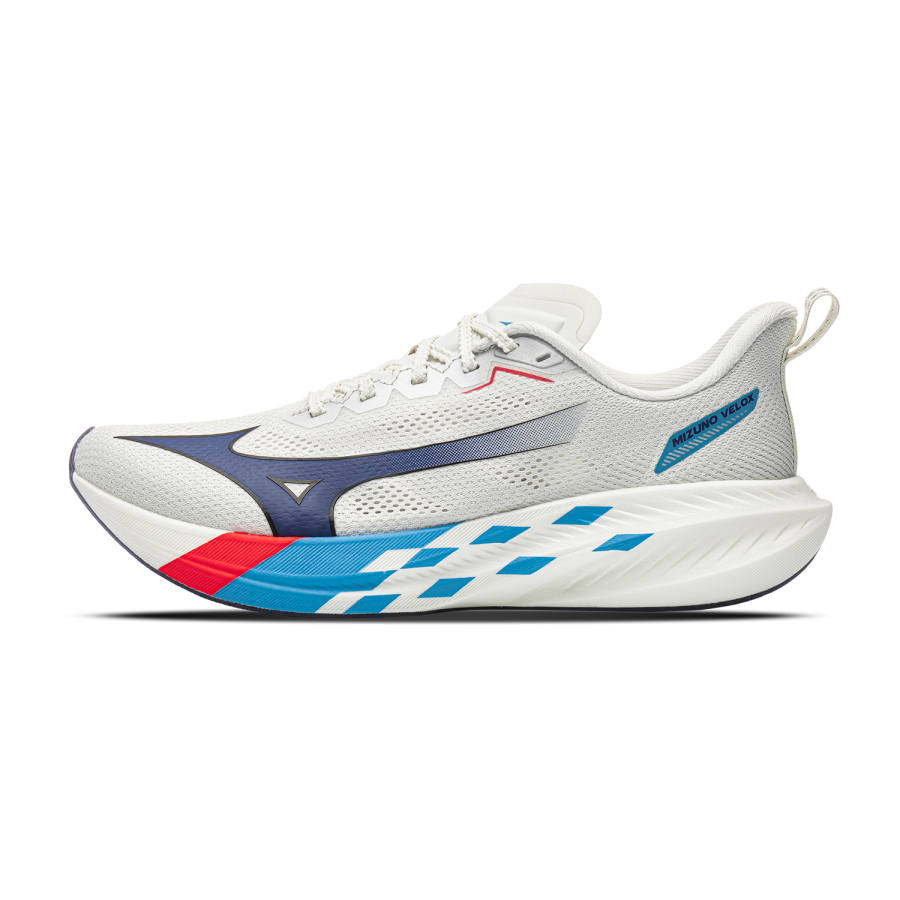 Mizuno Velox Running Shoes Unisex Low Top Limestone White/Single Blue