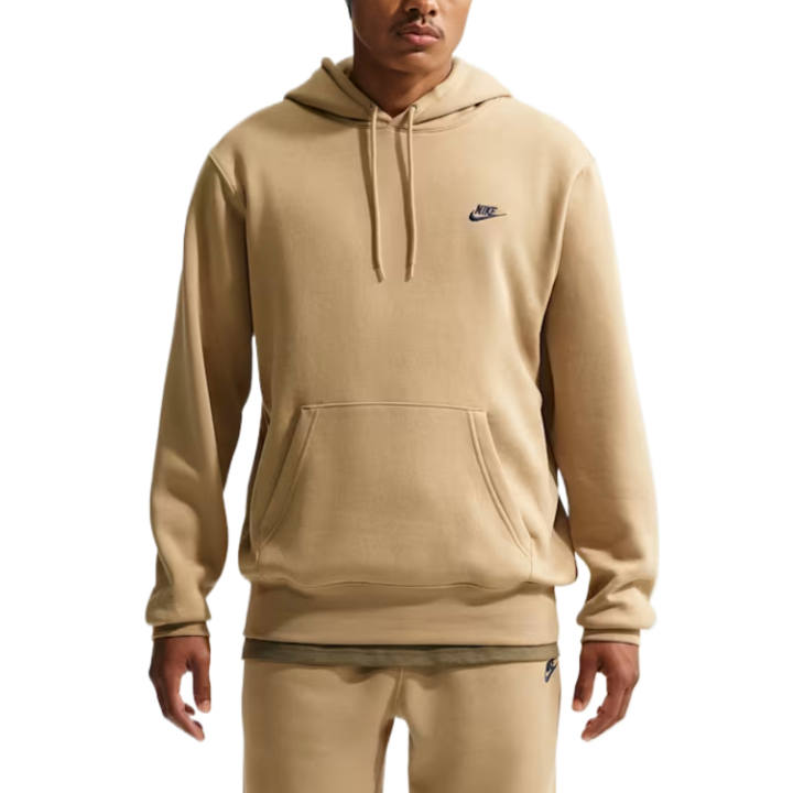 Nike Nike Club Sweatshirts Men's Parachute Beige/Parachute Beige/Obsidian Color Hooded Non Detachable Moderate