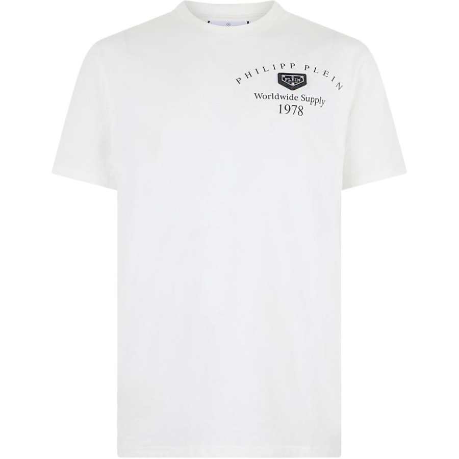 PHILIPP PLEIN T Shirts Men's White Crew Neck Moderate