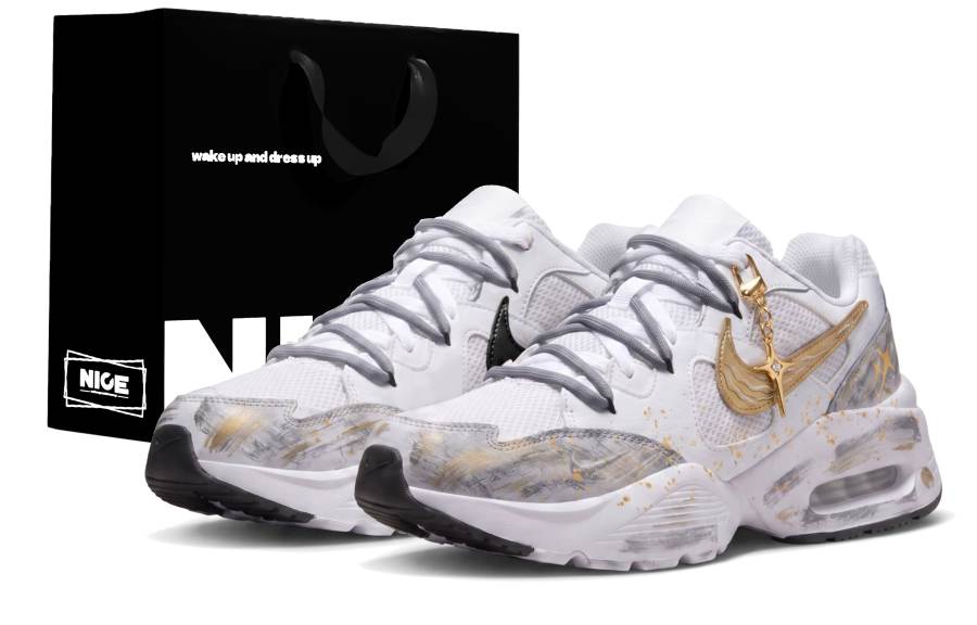 Nike Nike Air Max Fusion Running Shoes Men's Low Top White Gray Gold