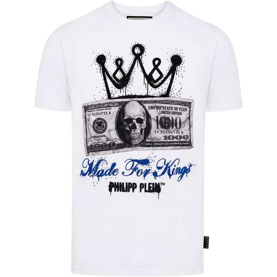 PHILIPP PLEIN T Shirts Men's White Crew Neck Moderate