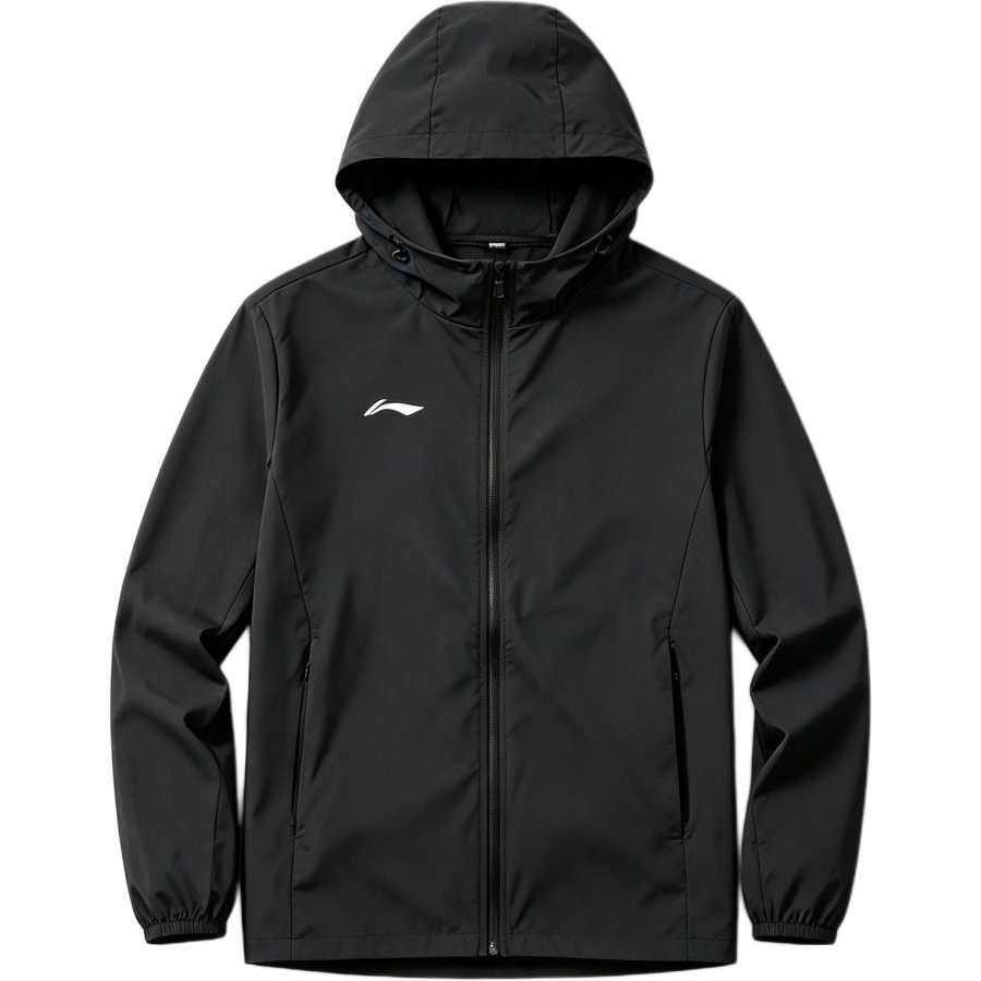 Li-Ning Li Ning Trench Coats Unisex Black With Label National Flag Logo Needs To Be Embroidered Separately Hooded Non Detachable Thin