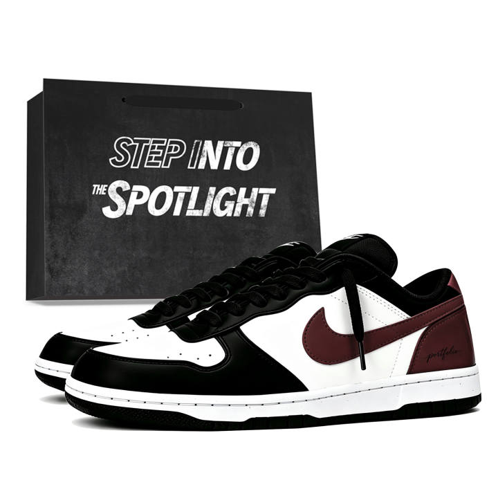 Nike Nike Big Skateboard Shoes Men's Low Top Black White Red Color Block Patchwork
