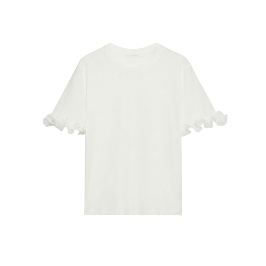 ZARA T Shirts Women's White Crew Neck Thin Other