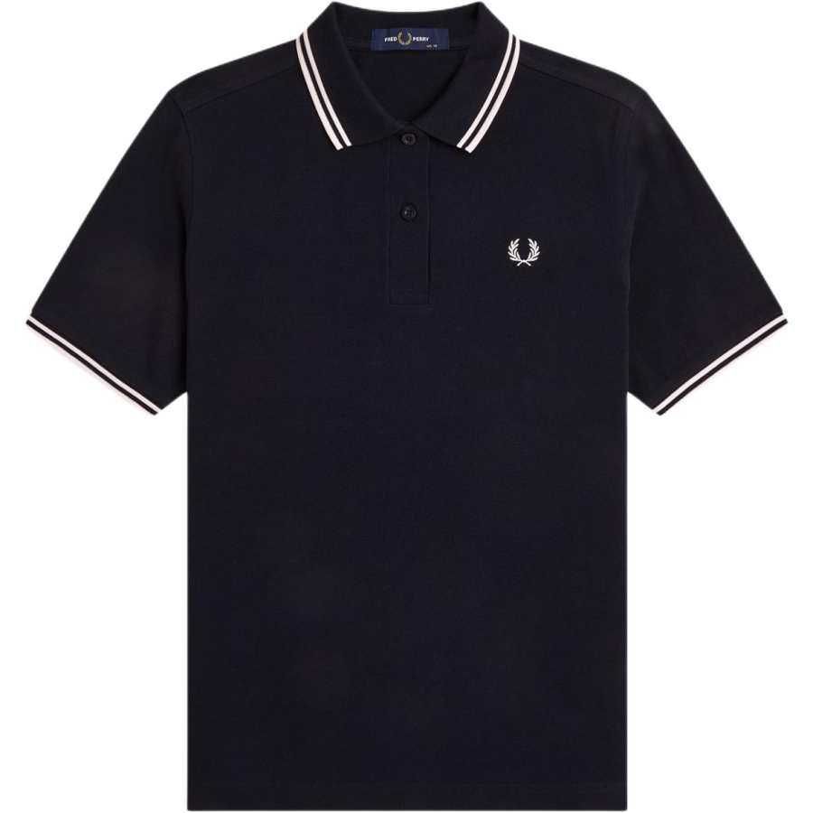 FRED PERRY Polo Shirts Women's Marine Blue Lapel Moderate Straight Fit