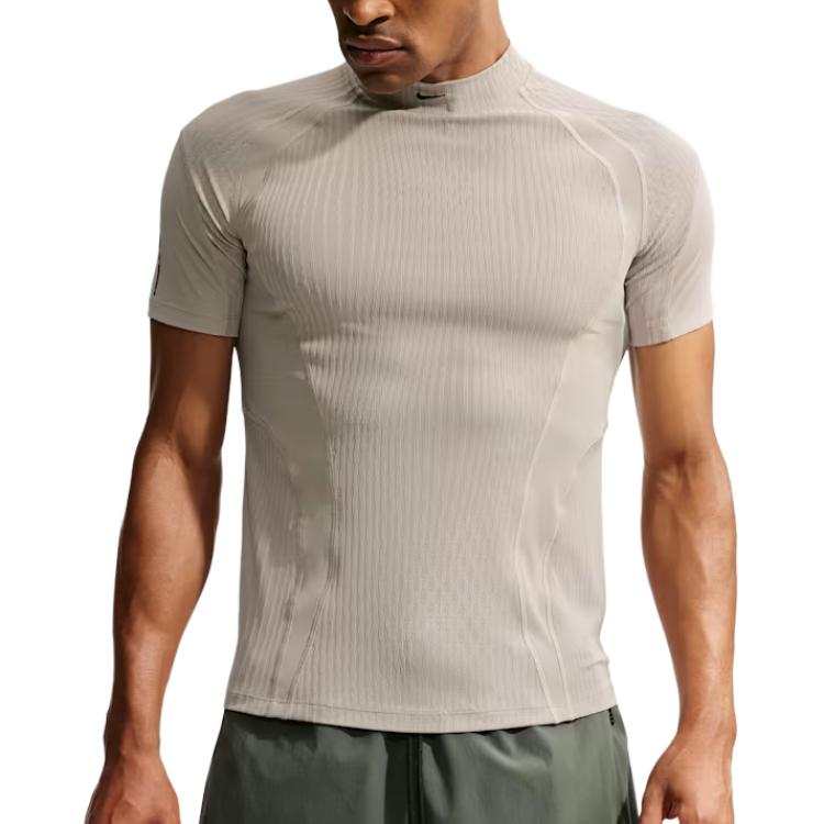 Nike Nike Dri FIT ADV T Shirts Men's Preppy Gray/Black Crew Neck Moderate