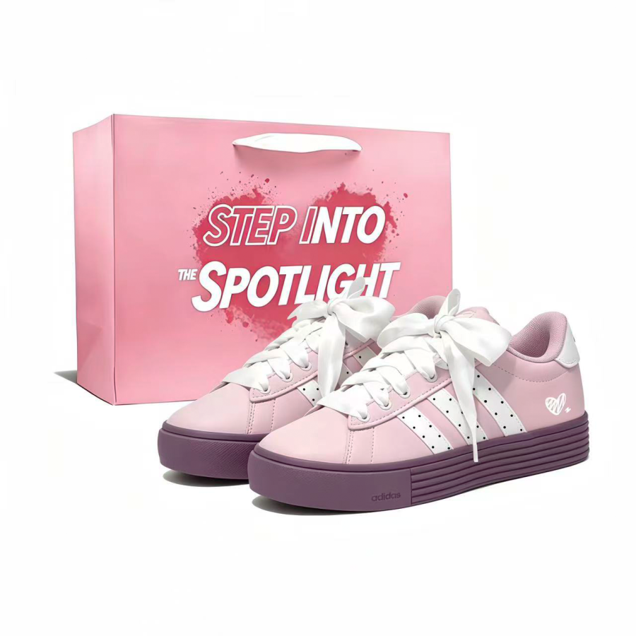 Adidas Adidas Daily 4.0 Skateboard Shoes Unisex Low Top Pink/White
