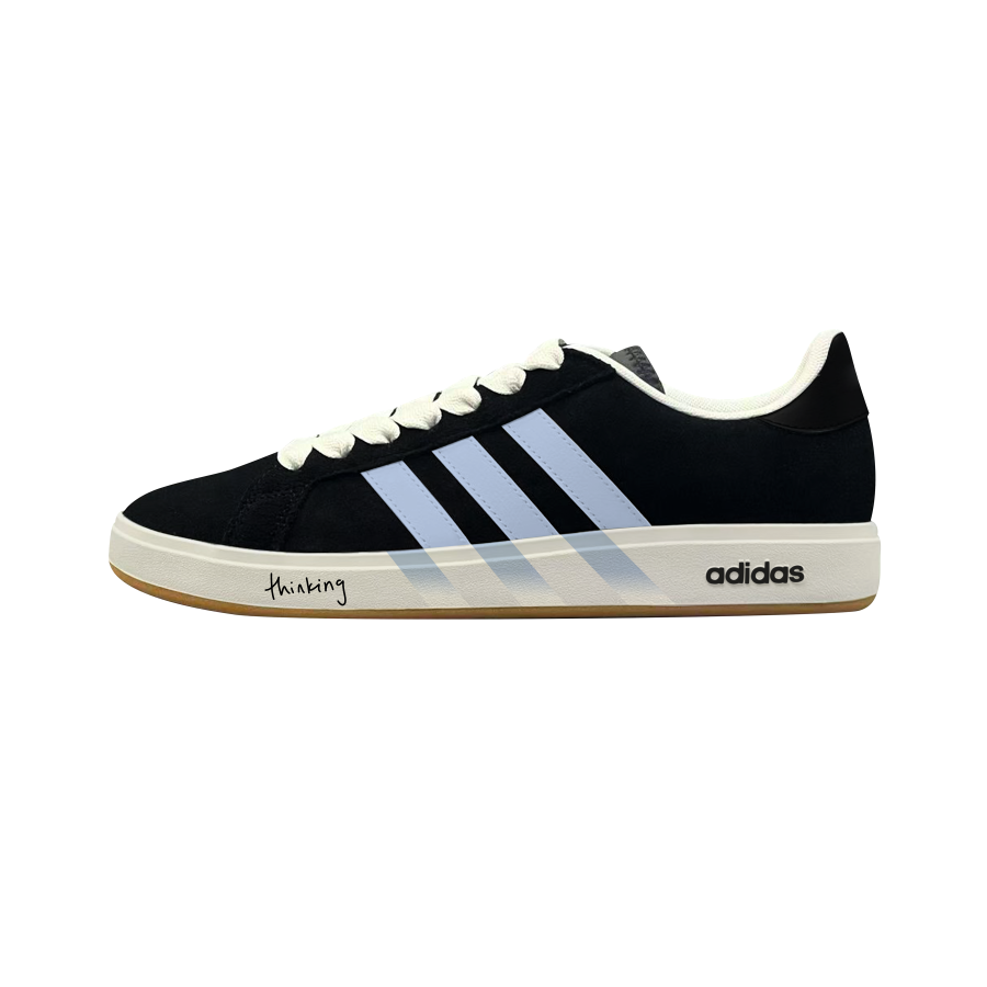 Adidas Adidas Grand Court Base 00s Skateboard Shoes Unisex Low Top Black Blue White Brown Color Block