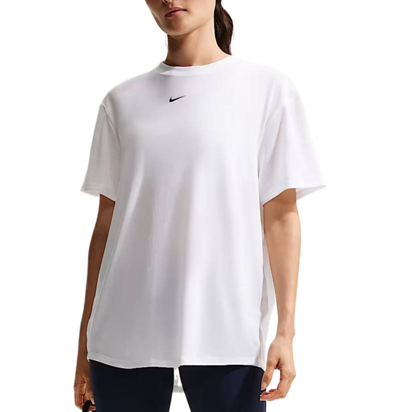 Nike Nike Dri Fit One Fitness Clothing Women's White/Black Crew Neck Moderate