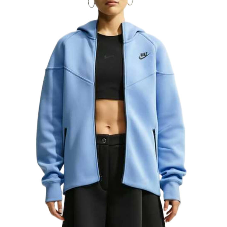 Nike Nike Sportswear Tech Fleece Sweatshirts Women's Work Blue/Black Color Hooded Non Detachable Moderate