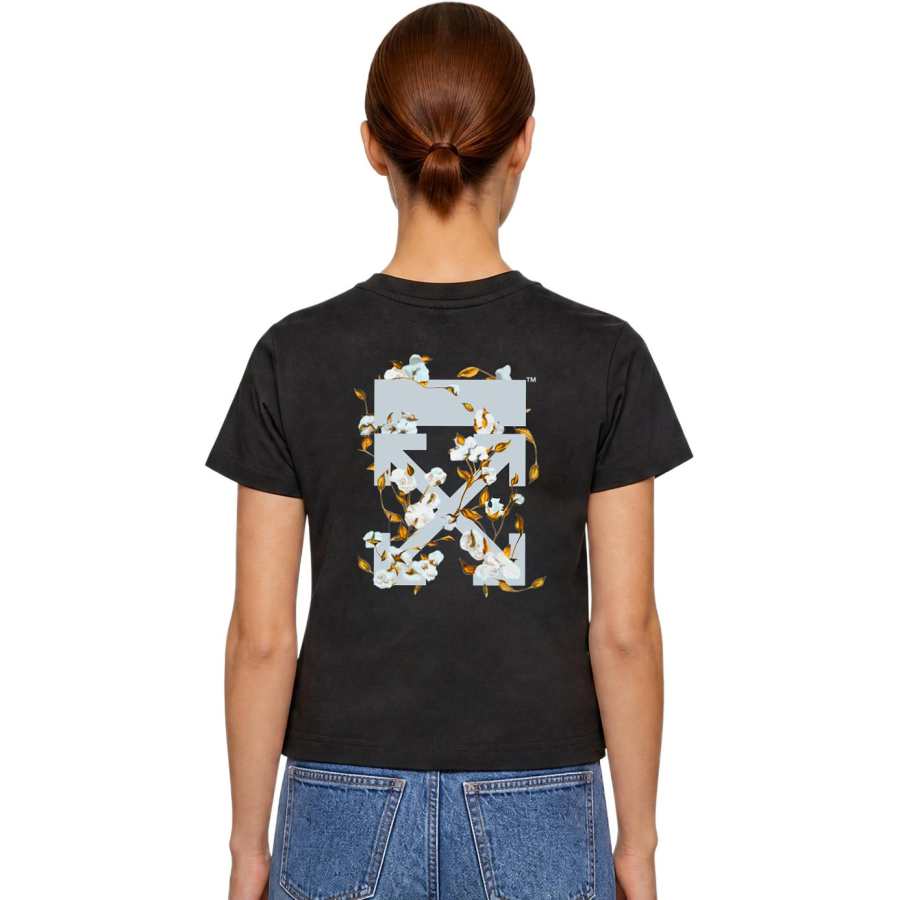OFF-WHITE OFF WHITE T Shirts Women's Crew Neck Moderate Straight Fit