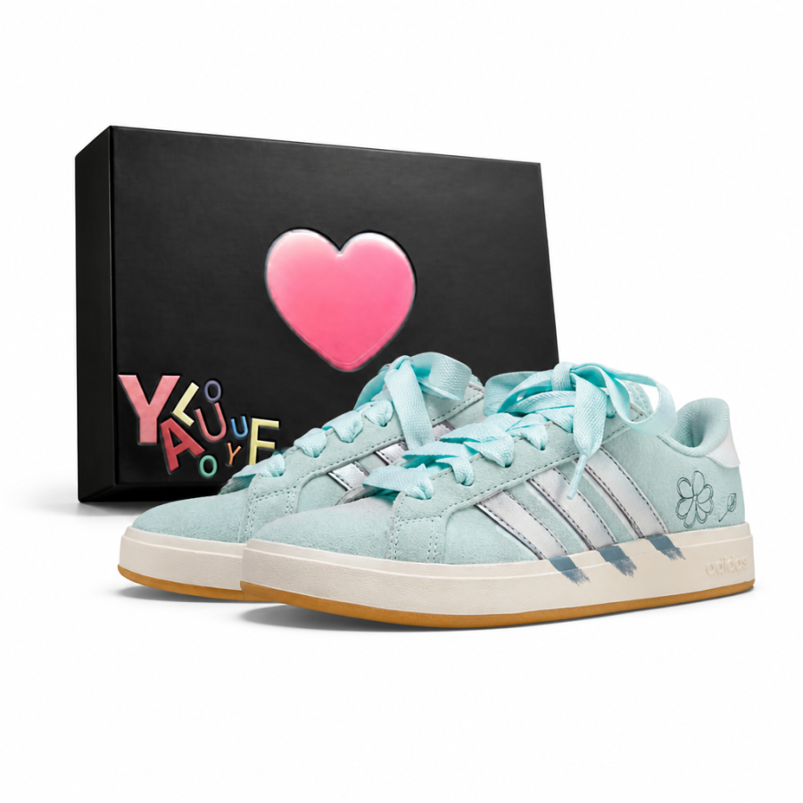 Adidas Adidas Grand Court Base 00s Skateboard Shoes Unisex Low Top Mint Green/White/Silver