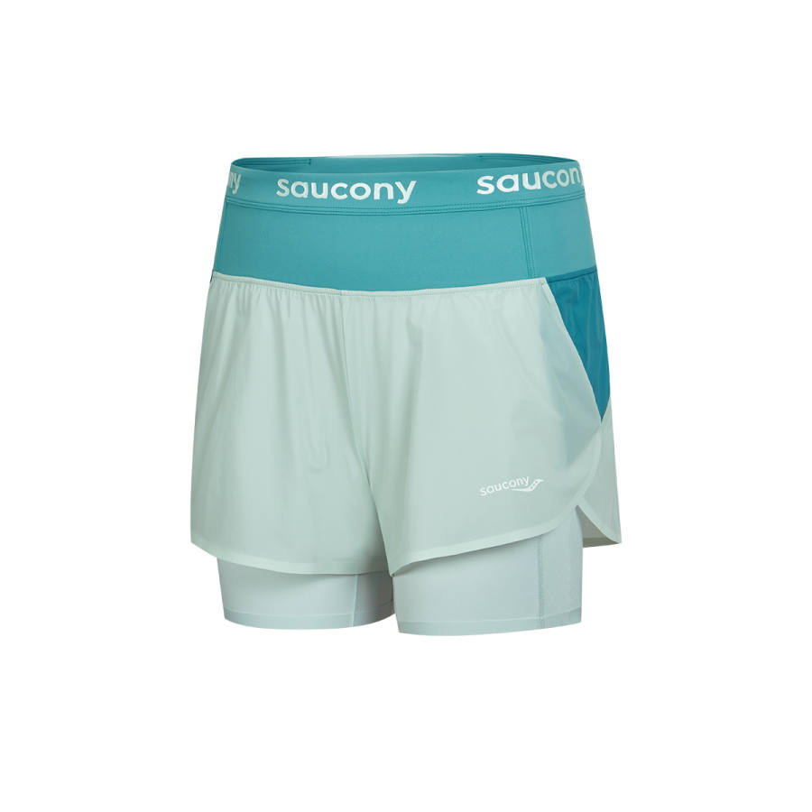 Saucony Sports Shorts Women's Iceberg Cyan Moderate