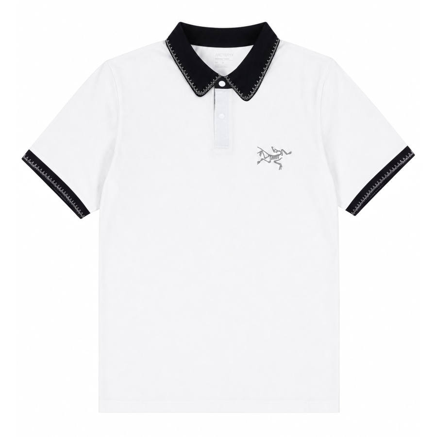 Arcteryx T Shirts Unisex Ivory White/White Light Polo Collar Thin Straight Fit