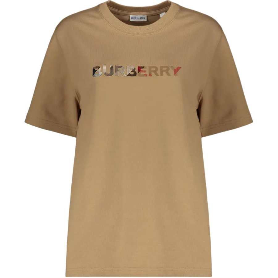 Burberry T Shirts Women's Beige Crew Neck Moderate Other