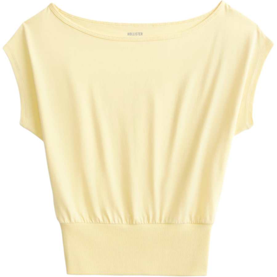 Hollister/ T Shirts Women's Yellow Asymmetrical Collar