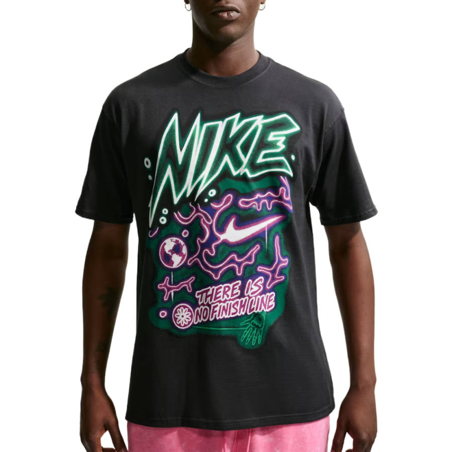 Nike Nike Sportswear T Shirts Men's Dark Black Crew Neck Moderate