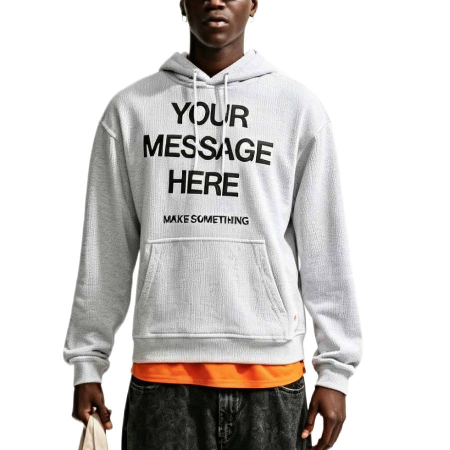 Nike Nike Sportswear Sweatshirts Men's Birch Heather Gray/Black/Safety Orange Hooded Non Detachable Moderate