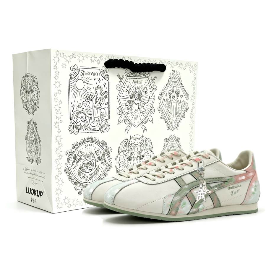 Onitsuka Tiger Runspark Casual Shoes Women's Low Top Beige White & Light Green & Pink Gradient