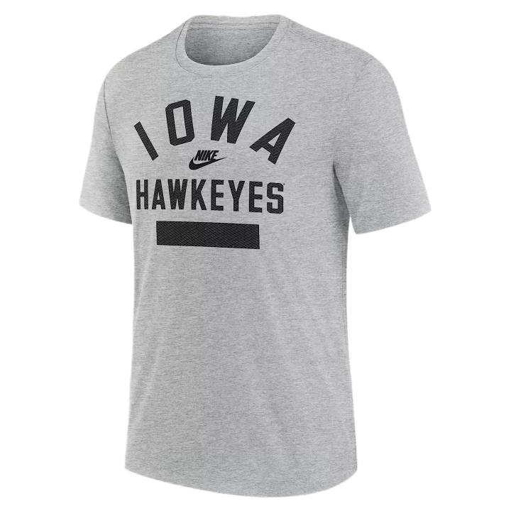 Nike Nike College T Shirts Men's Gray Heather Crew Neck