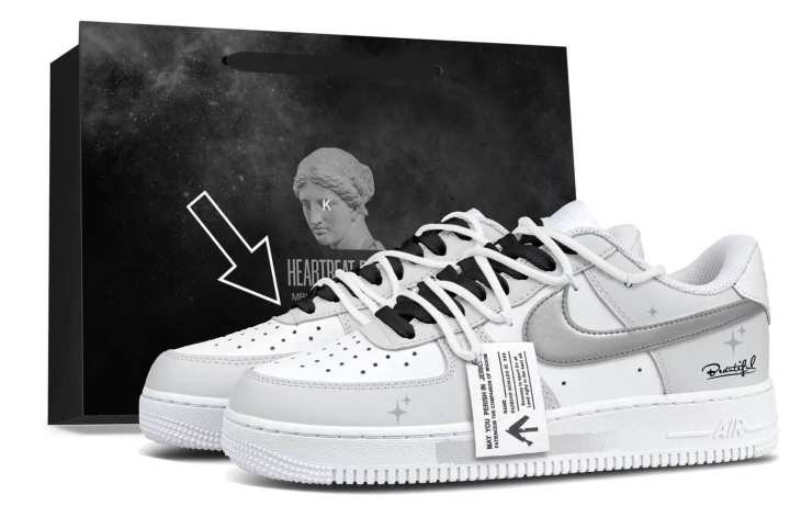 Nike Nike Air Force 1 Skateboard Shoes Unisex Low Top Silver