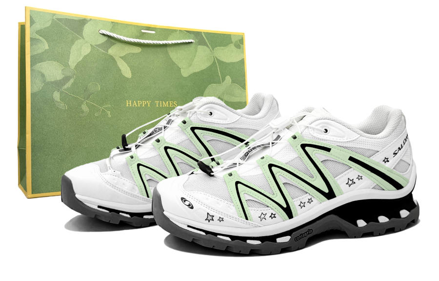 SALOMON XT Quest Mountaineering & Hiking Shoes Unisex Low Top Black/White/Gray/Green