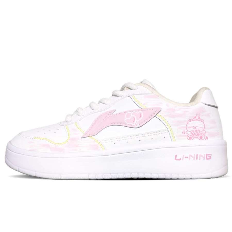 Li-Ning Li Ning Floating Boat Skateboard Shoes Women's Low Top Pink Yellow