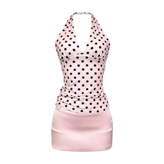 FINDSME GAGA Two Piece Skirt Sets Women's V Neck Thin Short