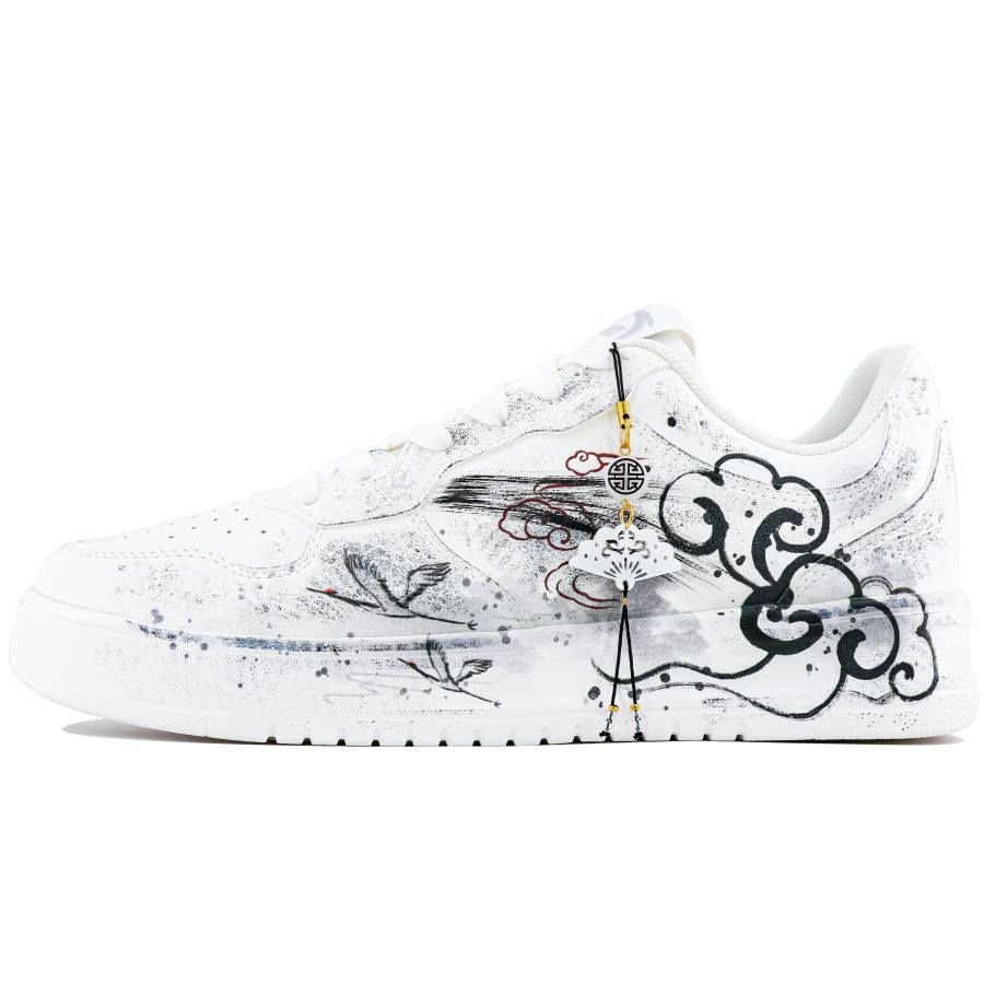 ANTA Easy Skateboard Shoes Men's Low Top White/Black