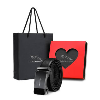 JAGUAR Cow Leather Belts Men's Black 3.5cm
