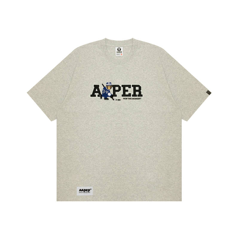 Aape T Shirts Men's White WH2 Crew Neck Moderate Straight Fit