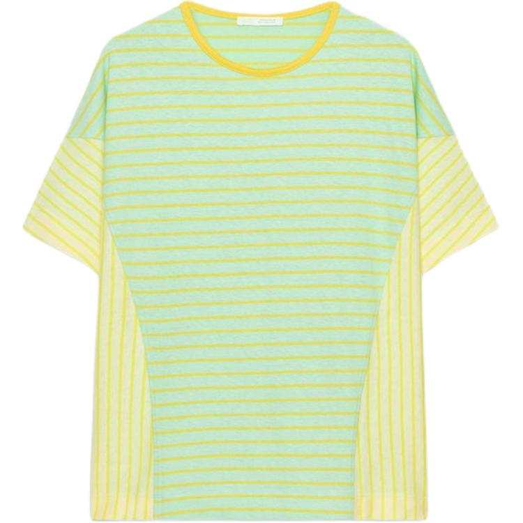 ZARA T Shirts Women's Washed Green Crew Neck