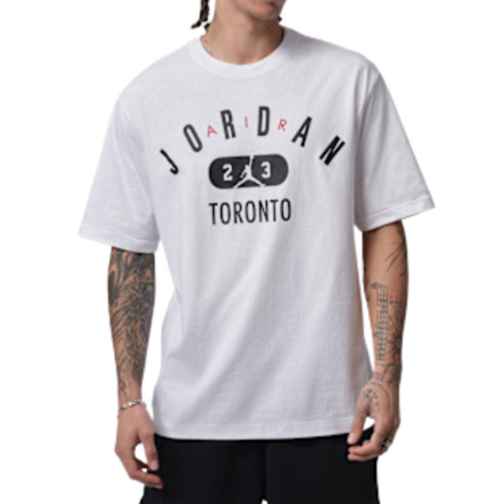 Jordan Jordan T Shirts Men's White/Black Crew Neck Moderate