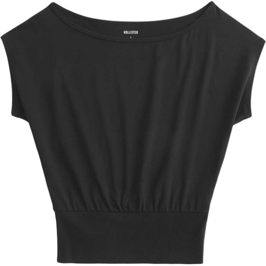 Hollister/ T Shirts Women's Black Asymmetrical Collar