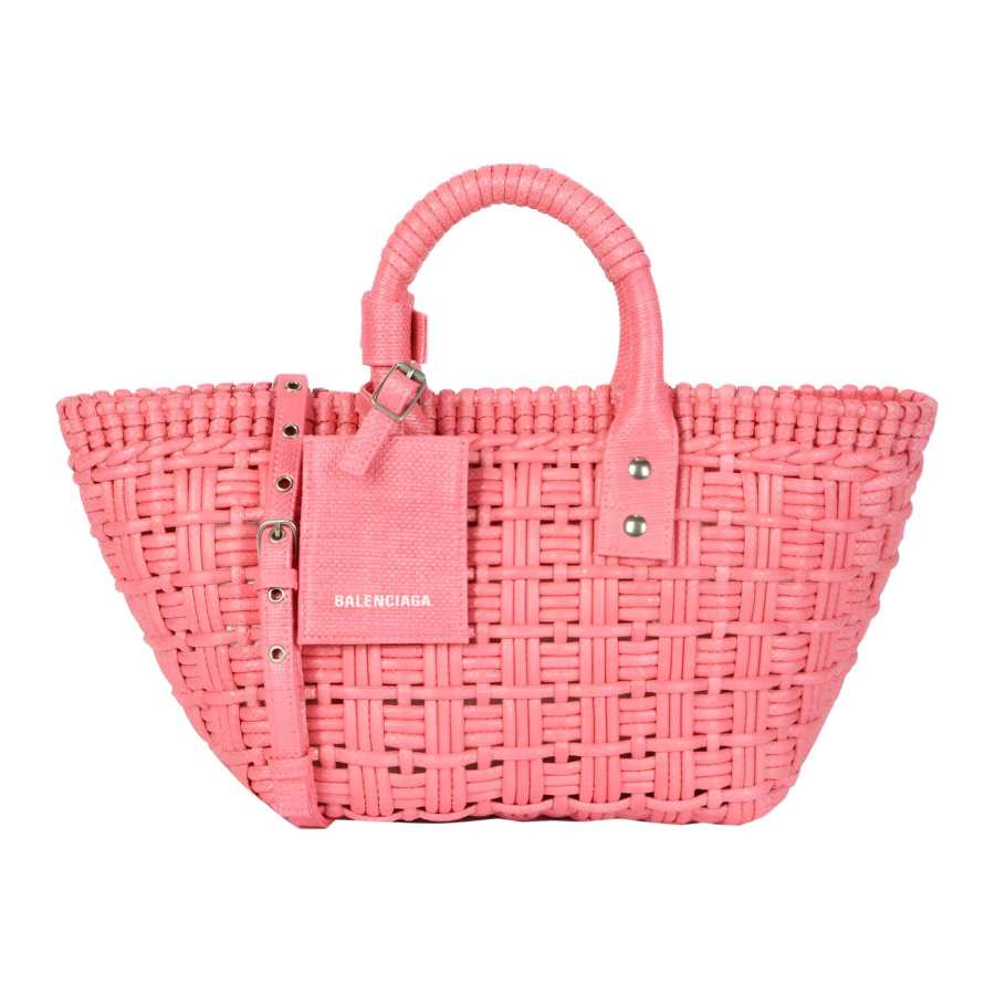 Balenciaga Bistro Cotton Handbag Mini Women's Pink