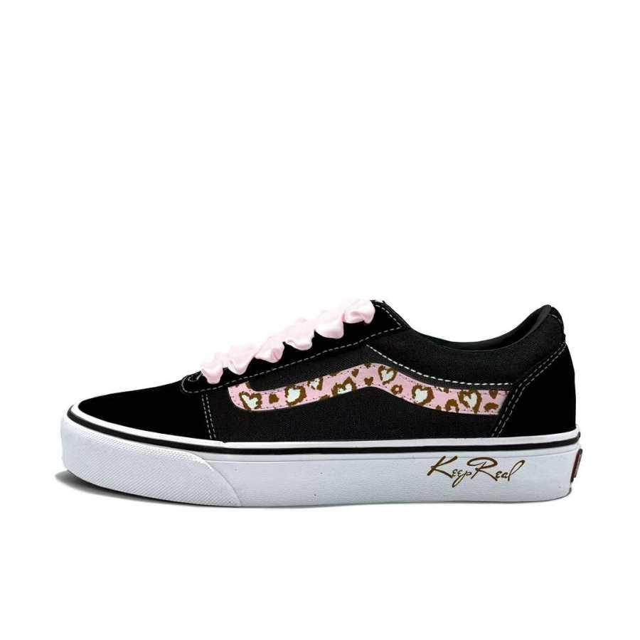 Vans Ward Skateboard Shoes Men's Low Top Black/Pink