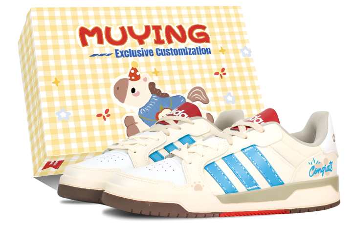 Adidas Adidas ENTRAP Skateboard Shoes Unisex Low Top Beige/Blue/White