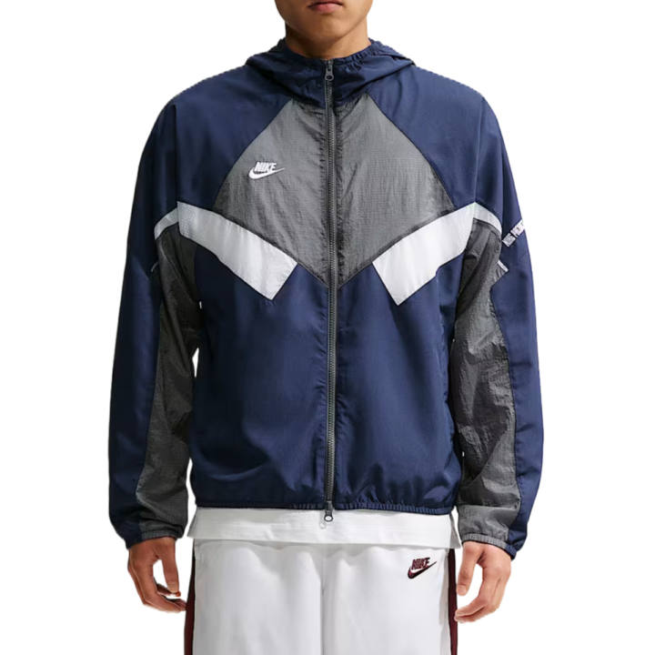Nike Nike Jackets Men's White/Midnight Blue/Iron Gray/White Hooded Non Detachable Moderate