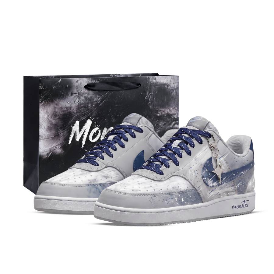 Nike Nike Court Vision Skateboard Shoes Unisex Low Top White/Blue/Gray